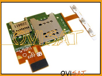 Flex con Conector SIM, Tarjeta Micro SD y Botones Laterales (Volumen, Encendido, Power, Bloqueo, Hold) para Sony Xperia J, ST26, ST26I