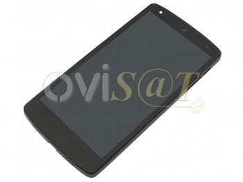 Pantalla completa IPS (LCD/display, ventana táctil y digitalizador) negra con marco y/o carcasa frontal para LG Google Nexus 5, D820, D821.