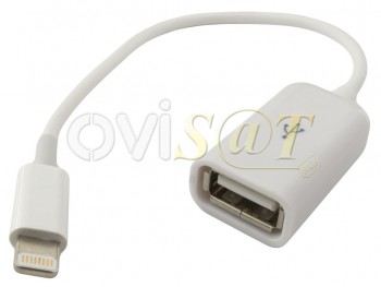 Adaptador OTG lightning a USB para Apple Ipad 4/Retina/mini, Iphone 5/5S/5C/6/6 Plus/6S/6S Plus color blanco