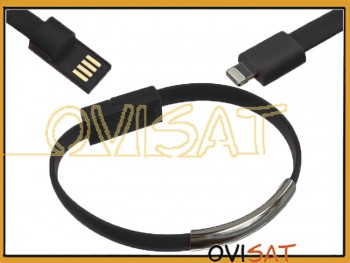 Pulsera y cable de datos de USB a lightning dispositivos negro