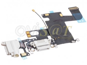 Flex con conector de carga lightning blanco, conector de audio y micrófono para iPhone 6 A1586 - A1549