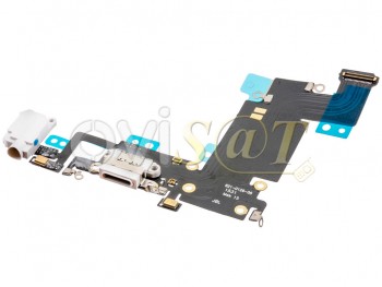 circuíto / cable flex con conector lightning de carga, datos y accesorios, micrófonos y conector de audio jack blanco / plateado para iPhone 6s plus (a1634)