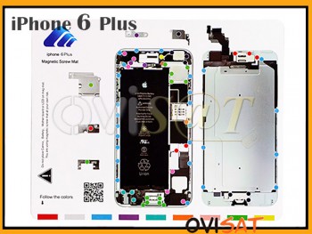 Pizarra magnética con esquema de orientación de tornillos para iPhone 6 plus