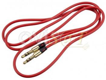Cable de audio jack de 3.5 mm rojo de 1m