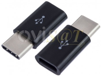 Adaptador para Samsung de microUSB a USB de tipo C, en color negro