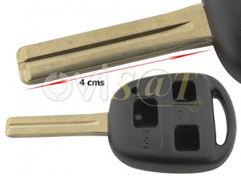 Producto Genérico - Carcasa llave para Toyota y Lexus de 3 botones + espadin (corto).