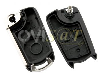 Producto Genérico - Carcasa llave para telemando 2 botones Opel Vectra, con espadín plegable