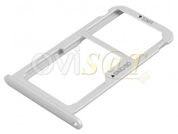 Bandeja SIM / Dual SIM / Micro SD plateada para Huawei P10