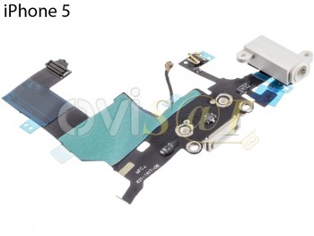 cable flex de calidad premium con conector de carga lightning blanco para iPhone 5 (a1428)