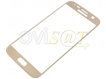 Protector de pantalla de cristal templado curvo, color dorado para Samsung Galaxy S7 / G930, en blíster.