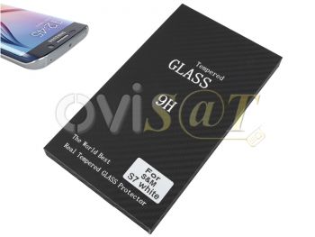 Protector de pantalla de cristal templado color blanco para Samsung Galaxy S7, G930