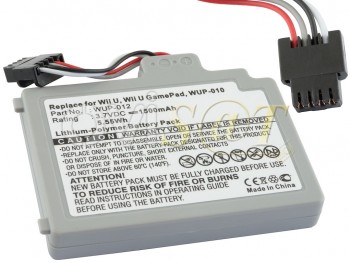 Batería para Nintendo Wii U, Wii U GamePad, WUP-010 / WUP-002 -1500 mAh, 3.7V , 5.55Wh, Li-Polymer