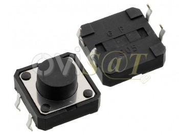 Pulsador / switch / interruptor lateral genérico negro 12 x 12 mm 7 mm SPST