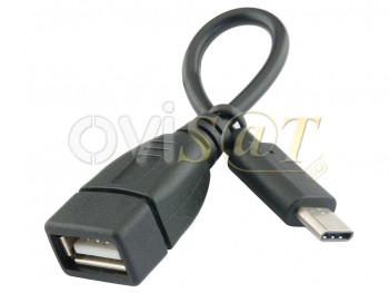 Cable de datos de color negro con conector OTG USB hembra a USB tipo C para Ulefone