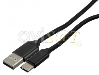 Cable de datos de nylon negro USB tipo C de 1 metro