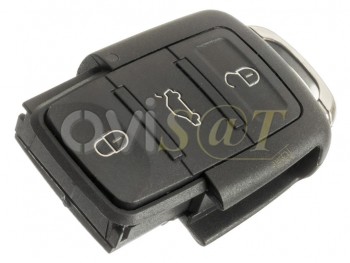 Producto Genérico - Carcasa llave para Telemando Audi,Vw Volkswagen y Skoda de 3 botones