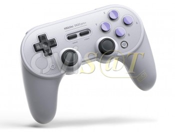 Gamepad 8BitDo N30 Pro+ en color gris para Windows, macOS, Android, Switch, Steam y Raspberry Pi