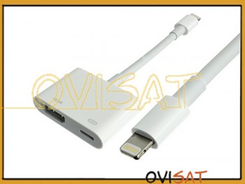 Adaptador AV digital, HDMI (MD826ZM/A) con conector lightning para iPhone 5, 5C, 5S, 6, 6 plus. iPad 4, Air, mini. iPod Nano 7