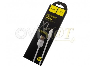 Cable blanco con conector USB a conector lightning para Apple iPhone en blister, longitud 2M.