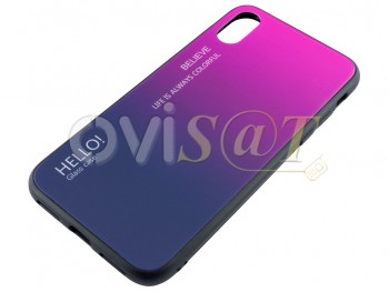 Funda rígida efecto cristal con degradado rosa / azul para iPhone X / XS