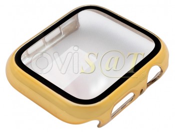 Funda protectora de pantalla dorada con cristal templado para Apple Watch de 38mm