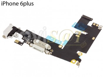 Flex calidad PREMIUM con conector de carga, datos y accesorios lightning blanco, micrófono para iPhone 6 plus A1522 / A1524