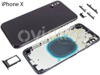 Tapa de batería negra generica para iPhone X, A1901