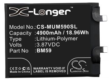 Batería Cameron Sino BM59 para Xiaomi 11T, 21081111RG - 4900mAh / 3.87V / 18.96 WH / Lithium-polymer