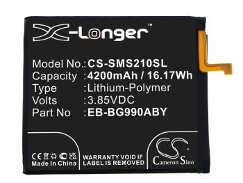Batería Cameron Sino EB-BG990ABY para Samsung Galaxy S21 FE 5G, SM-G990B - 4200mAh / 3.85V / 16.17Wh / Li-Polymer