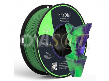 Bobina ERYONE PLA-M MATTE 1.75MM 1KG DUAL-COLOR (GREEN&PURPLE) para impresora 3D