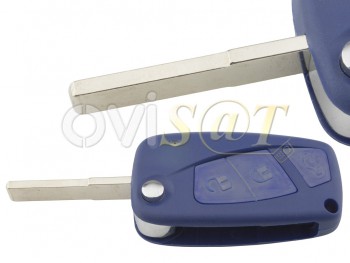 Producto Genérico - Telemando azul de 3 botones 433 Mhz para Fiat Bravo / Stilo, con espadín plegable
