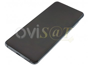 Pantalla service pack completa DYNAMIC AMOLED 2X gris con carcasa frontal para Samsung Galaxy S20, G980F / Galaxy S20 5G, SM-G981