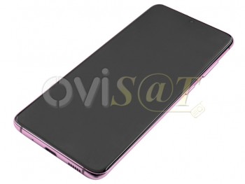 Pantalla service pack completa Dynamic AMOLED 2X con marco rosa "Cloud Pink" para Samsung Galaxy S20, SM-G980 / Galaxy S20 5G, SM-G981