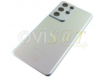 Tapa de batería Service Pack plateada "Phantom Silver" para Samsung Galaxy S21 Ultra 5G, SM-G998