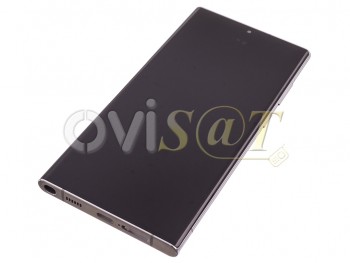 Pantalla completa service pack Dynamic AMOLED 2X con marco lateral / chasis color blanco (phantom white) para Samsung Galaxy S22 Ultra 5G, SM-S908