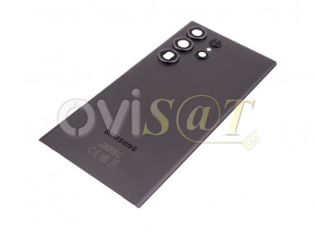 Carcasa Service Pack trasera / Tapa de batería color Negro (phantom black) para Samsung Galaxy S23 Ultra, SM-S918B