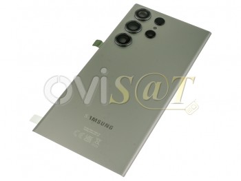 Carcasa trasera / Tapa de batería color verde para service pack Samsung Galaxy S23 Ultra, SM-S918B