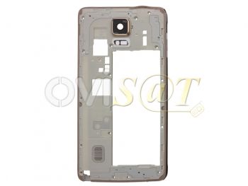 Carcasa central blanca con marco dorado para Samsung Galaxy Note 4, N910F