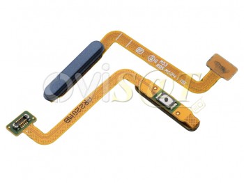 Cable flex con botón de encendido y lector / sensor de huellas azul para Samsung Galaxy M53, SM-M536