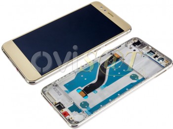 Pantalla completa genérica IPS LCD dorada con carcasa frontal para Huawei P10 Lite, WAS-LX1A