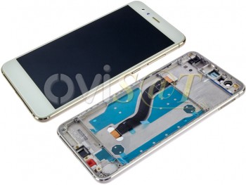 Pantalla completa genérica IPS LCD blanca com marco dorado para Huawei P10 Lite, WAS-LX1A