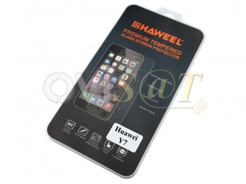 Protector de pantalla de cristal templado de 0.30mm Huawei Y7, en blister.