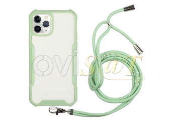 Funda verde y transparente con cordón para Appe iPhone 11 Pro Max (A2218)