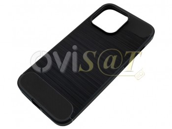 funda negra con efecto fibra de carbono para iPhone 15 pro max