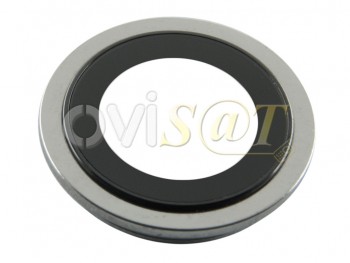 Lente de cámara gran angular "ultra wide" con marco plateado "Silver" para iPhone 12 Pro, A2407, A2341, A2406, A2408