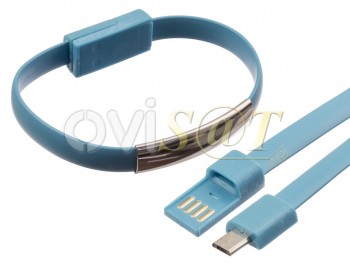 Pulsera y cable de datos de USB a micro USB azul