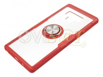 Funda RING transparente y roja con anillo anticaída para Samsung Galaxy Note 9, SM-N960F/DS, SM-N960U, SM-N9600/DS