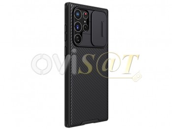 Funda rígida negra con ventana para Samsung Galaxy S22 Ultra 5G, SM-S908