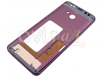 Carcasa frontal / central con marco violeta / lila "Lilac purple" con botones laterales para Samsung Galaxy S9 Plus, SM-G965F