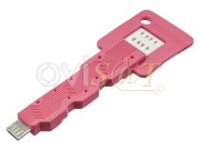 cable-de-datos-usb-micro-usb-color-rosa-en-forma-de-llave-en-blister